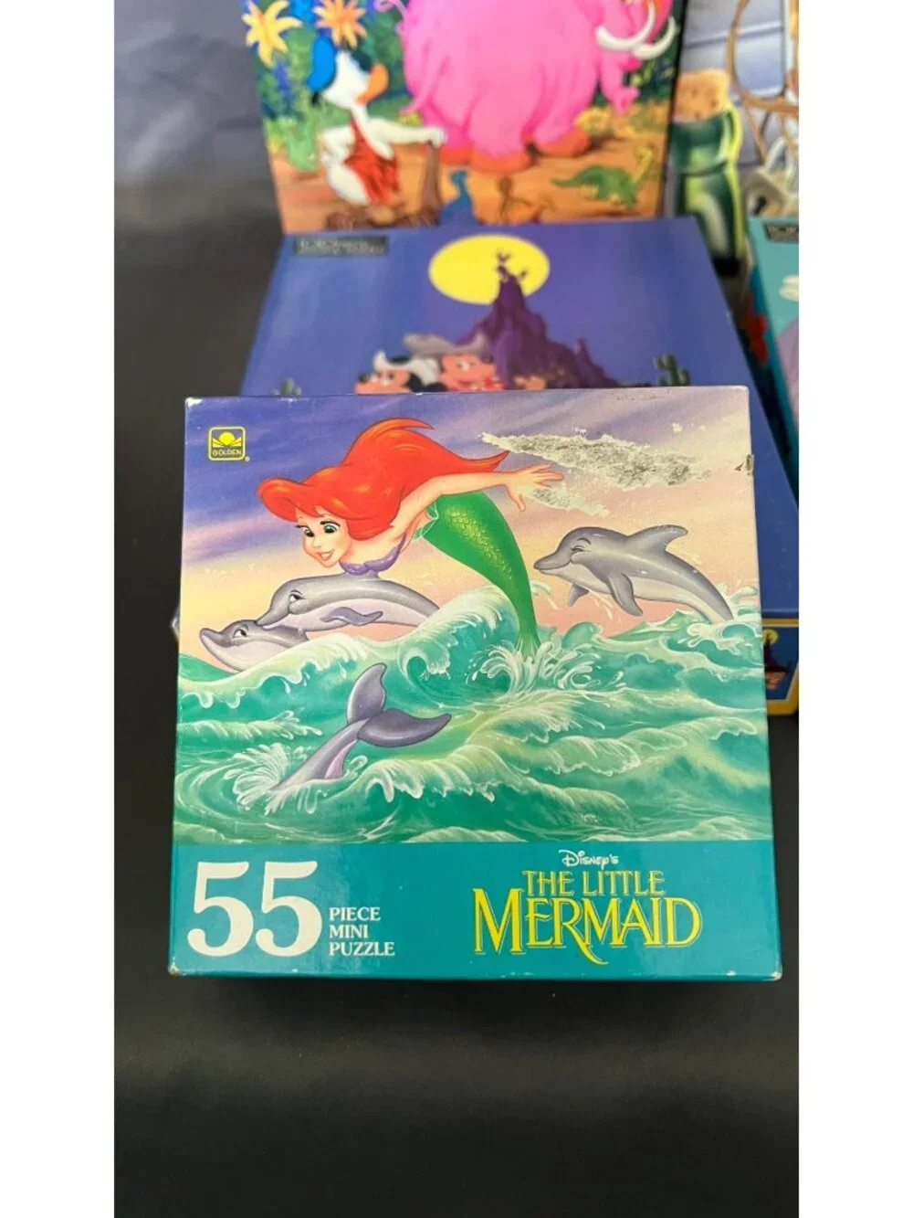 Disney Character Jigsaw Puzzles Set Of 7 Golden MB Mattel